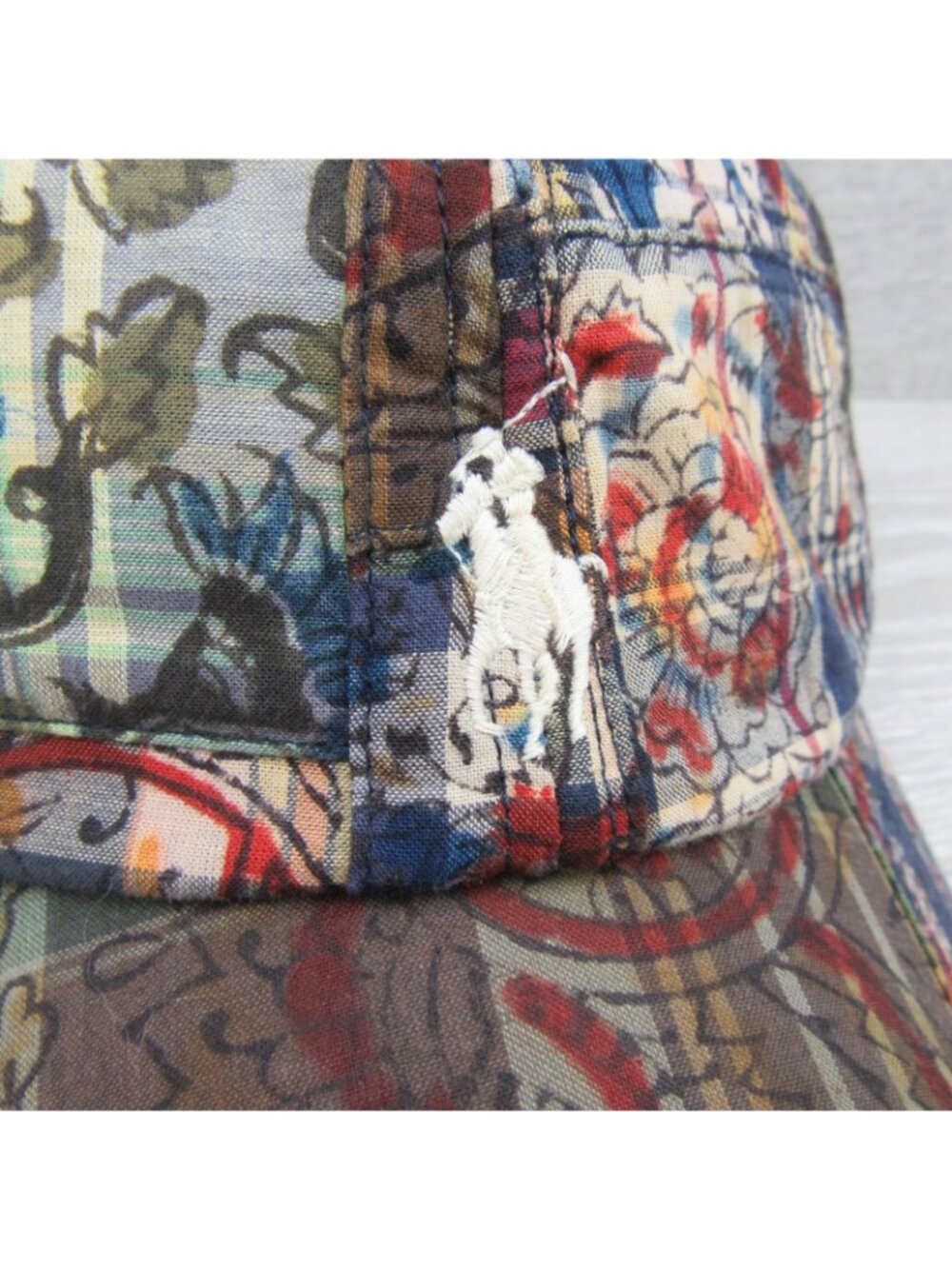 Polo Ralph Lauren Pony Logo Patchwork Madras Ball Cap Adjustable Strap NEW - Picture 4 of 16